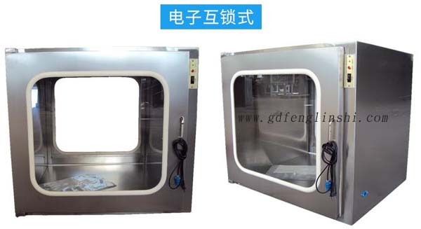 電子互鎖傳遞窗內部采用集成電路，電磁鎖， 控制面板，指示燈等實現連鎖